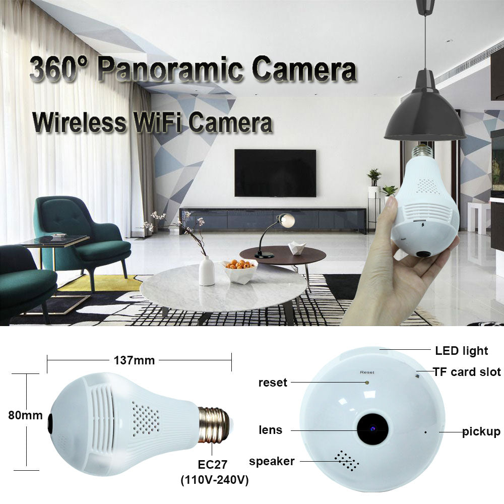 360° Panoramic Camera Light Bulb