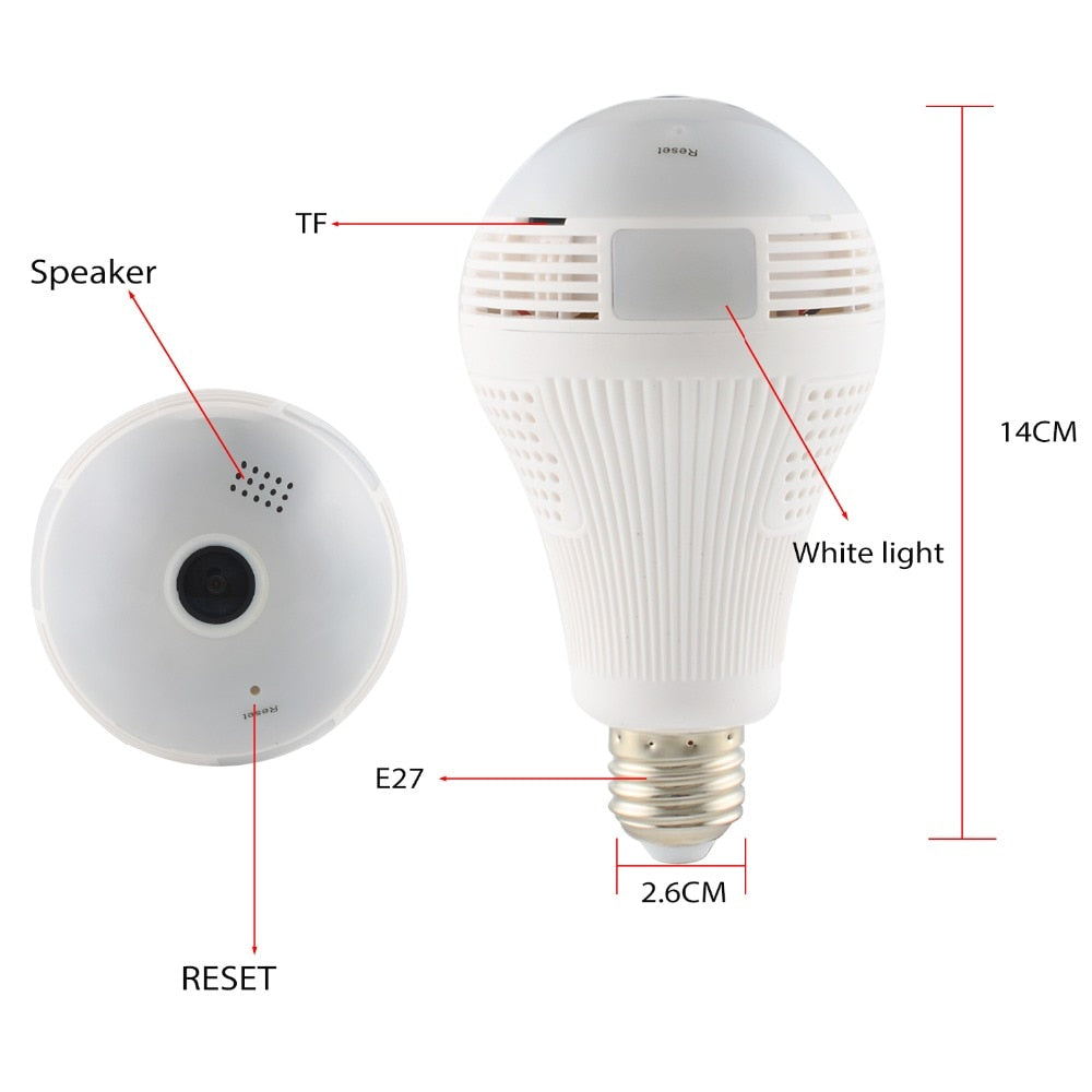 360° Panoramic Camera Light Bulb