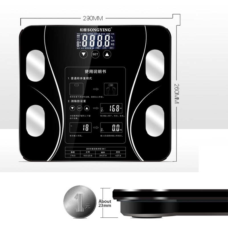 Smart BMI Body Fat Digital Scale