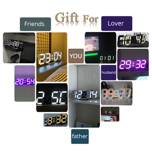 3D LED Digital Wall Clock